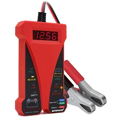 Abbildung von MOTOPOWER MP0514C 12 V Digital Batterie Tester Voltmeter und Lade System Analyzer mit LCD Display LED Anzeige Rot