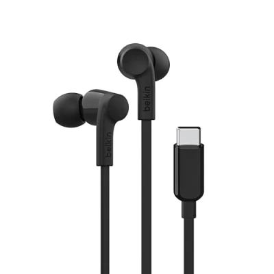 Abbildung von Belkin SoundForm kabelgebundener In Ear Kopfhörer mit USB‑C Stecker, Headset Mikrofon; kabel für iPhone 15, iPad , Samsung Galaxy, Android &amp; Geräte USB C Anschluss Schwarz