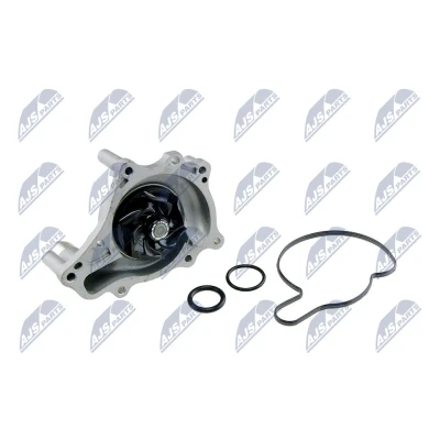 Abbildung von NTY CPW AU 046 Wasserpumpe inkl. Dichtungssatz ohne Thermostat mechanisch Metall einteiliges Gehäuse, Aluminiumgehäuse AUDI: A5 B8 Coupe, A6 C6 Avant