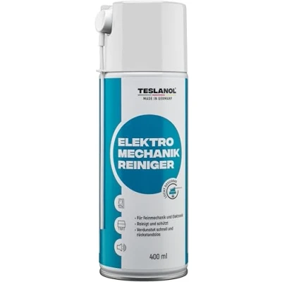 Abbildung von TESLANOL 26018 Elektro Mechanik Reinigungsspray / Spezialreiniger für elektrische Kontakte Relais Schalter Kontaktspray entfernt Öl &amp; Fett Reiniger Spray 400ml