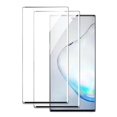 Abbildung von 2 Stück Schutzfolie für Samsung Galaxy Note 10, 3D Gebogene vollständige Abdeckung Schutzglas Folie, Anti Kratzer, Öl, Bläschen, Einfache Installation
