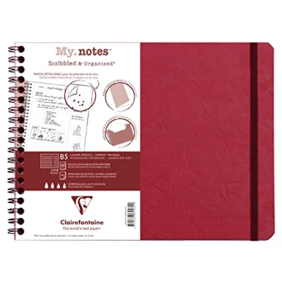 Abbildung von Clairefontaine 782462C Age Bag My.Notes Spiralbuch mit abtrennbaren Rändern, 25x19cm, 60 Blatt 90g liniert Rot, 1 Stück