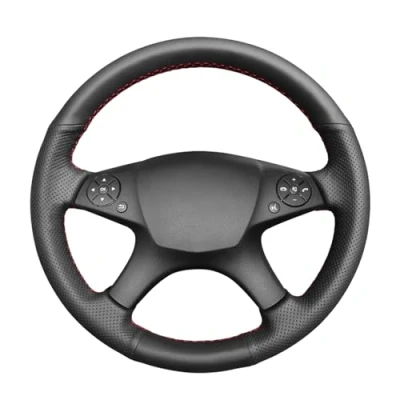 Abbildung von MEWANT Lenkradbezug für Benz W204 C Klasse 2007 2010 C280 C230 C180 C260 C200 C300 Lenkradhülle aus Kunstleder Mikrofaser Leder per Hand Nähen