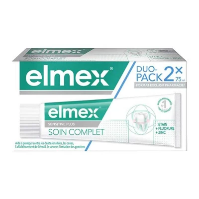 Abbildung von Elmex Vollständige Pflege Zahnpasta Sensitive Plus 2 x 75 ml Packung