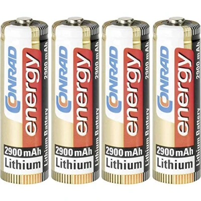 Abbildung von Conrad FR6, AA, Lithium, 1,5 V, 4 stk, 2900 mAh, 20 60 C