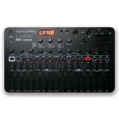 Abbildung von Sonicware Liven 8bit warps [Limitierte Schwarze Ausgabe] Waveform Synthesizer, 4 Track Looper, Sound Engines, 128 Steps Sequenzer, 10 Effekte, 6 Reverbs