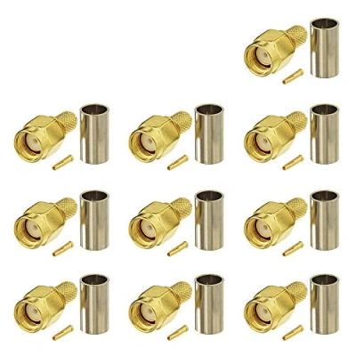 Abbildung von Eightwood WLAN Adapter RP SMA Stecker PCB DIY Mount Straight Crimp 10 Stücke für Wireless Module LMR195 RG58 RG400 RG142 RF Kabel MEHRWEG