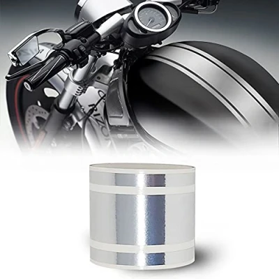 Abbildung von 4R Quattroerre.it 10680 Verdreifachen Klebestreifen für Motorräder Bike Racing Stripe, Chrom, 8 cm x 2 mt