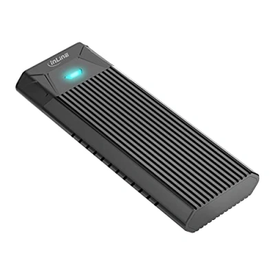 Abbildung von InLine® 00031H USB3.2 Gen.2 USB Typ C zu M.2 SSD (PCIe NVMe &amp; SATA) Gehäuse, werkzeugfrei