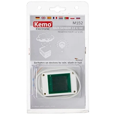 Abbildung von Kemo M152 Regensensor 12 V/DC Relais Aktivierung bei Berührung Mit Wasser. LED Anzeige. Für Dachfenster, Sonnenmarkisen, Regenmelder. Wasserdicht vergossene Elektronik