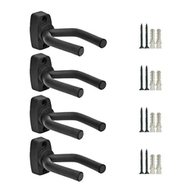 Abbildung von 4 Stück Universal Gitarren Halter Gitarrenständer Wand Halterung für Akustikgitarre, klassische Gitarre, E Banjo, Bass, Ukulele