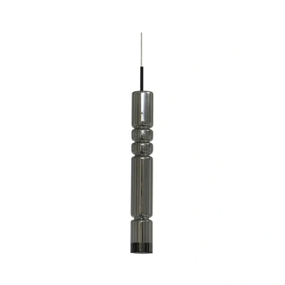 Abbildung von Lucande LED Hängeleuchte Christelle, schwarz, Ø 8 cm, Glas