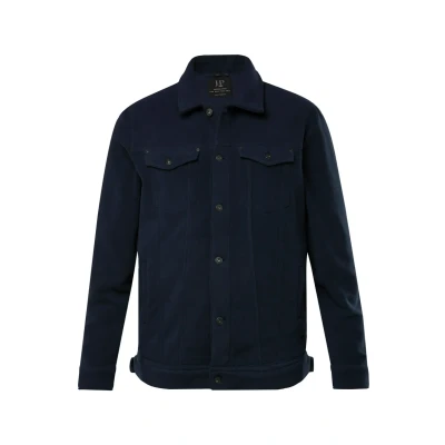 Abbildung von JP1880 Truckerstyle Knopfleiste Brusttaschen BIS 8 XL Fleecejacke, Herren, Größe: 5XL, Navy blau
