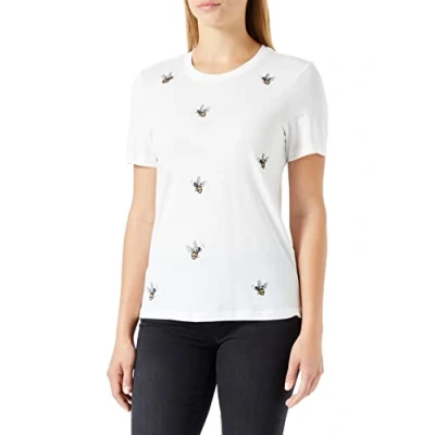 Abbildung von ONLY Damen Onlkita Reg S/S Top Box Cs Jrs, Cloud Dancer/Print:bees, XS