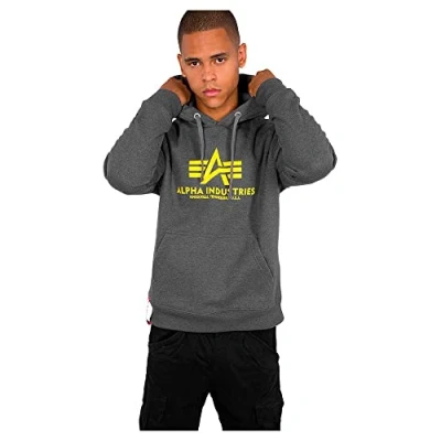Abbildung von Alpha Industries Kapuzenpullover, Herren, Größe: Small, Charcoal heather