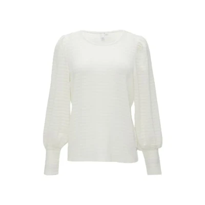 Abbildung von QS Langarmshirt Strukturiertes mit Puffärmeln Paspel