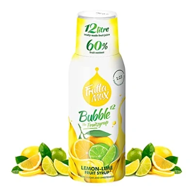 Abbildung von 2 x 500 ml FruttaMax Zitrone Limette Getränkesirup Frucht sirup Konzentrat weniger Zucker mit 60% Fruchtanteil für Soda Maschine geeignet