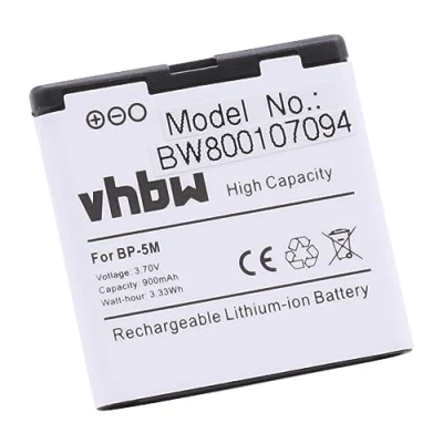 Abbildung von vhbw Li Ion Akku 900mAh (3.7V) kompatibel mit Handy Telefon Smartphone HAGENUK C900 Ersatz für BP 5M.