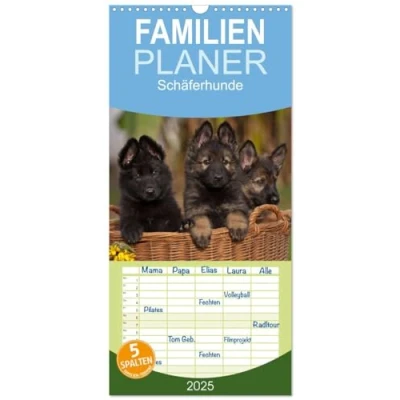 Abbildung von Familienplaner 2025 Der Schäferhunde hoch mit 5 Spalten (Wandkalender, 21 cm x 45 cm), CALVENDO