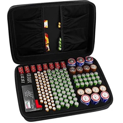 Abbildung von COMECASE Batterie Aufbewahrungsbox Tragetasche Batteriebox Hält 142 Batterien AA AAA C D 9V Passend für Tacklife MBT01 Batterietester Akkutester Batterieprüfergerät
