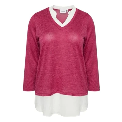 Abbildung von Fransa Fprexan Strickpullover, Damen, Größe: 54, Very berry melange