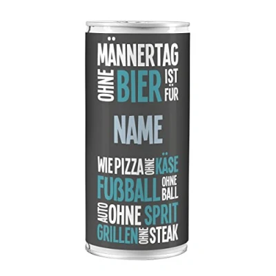 Abbildung von Lustapotheke® 1 l Bierdose Premium Lager Männertag ohne Bier ist wie mit Aufdruck Ihres Wunschnamens
