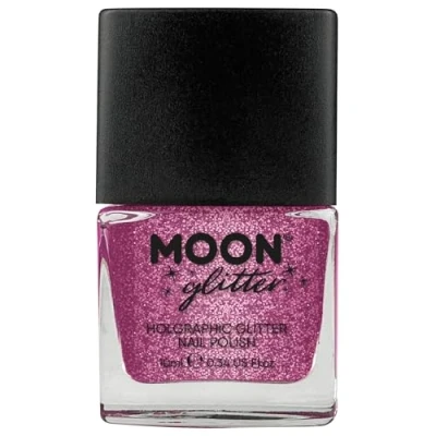 Abbildung von Holographischer Glitzer Nagellack von Moon Glitter 10ml Rosa