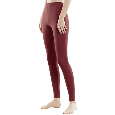 Abbildung von Libella Damen Lange Leggings bunt mit Hohe Taille Slim Fit Fitnesshose Sport aus Baumwolle 4108 Wein S