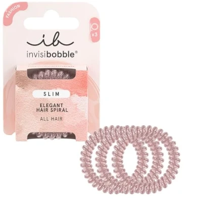 Abbildung von invisibobble Slim pink Monocle Dünne Haargummis für Damen &amp; Mädchen, ohne Abdrücke, hoher Komfort, wasserabweisend, ideal feines Haar Hochsteckfrisuren, 3 Stück