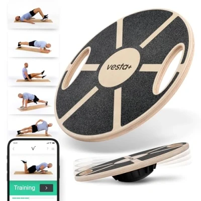 Abbildung von Vesta+ Balanceboard Balance Board Holz + Fitness App, Board, von Physiotherapeuten empfohlen