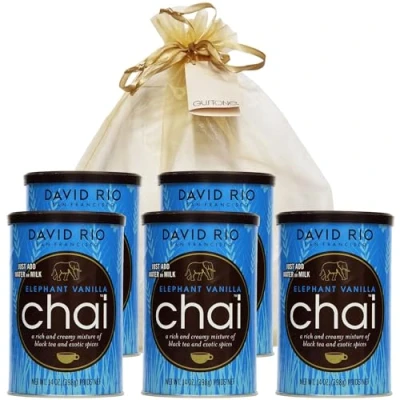Abbildung von GUSTONE. David Rio Geschenkset Elephant Vanilla 5 x 398g Dosen Chai Latte