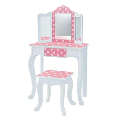 Abbildung von Teamson Kids Kinder Schminktisch mit Spiegel und Hocker Frisiertisch TD 11670F