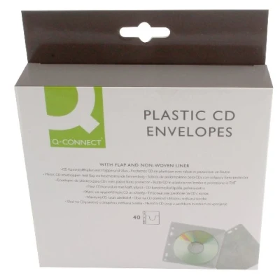 Abbildung von Q Connect KF02208 Edv Zubehöre CD Hülle 40 stück transparent gelocht