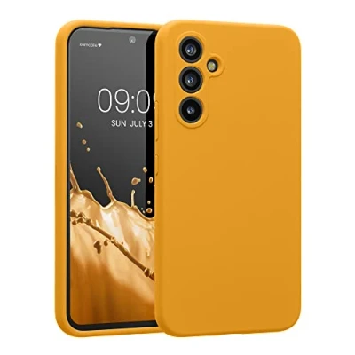 Abbildung von kwmobile Hülle kompatibel mit Samsung Galaxy A54 5G Case gummiert Silikon Handyhülle Schutzhülle Mango