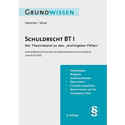 Abbildung von 10500 Skript Grundwissen Zivilrecht Schuldrecht BT I: Unter Berücksichtigung der Änderungen im zum 01.01.2022 (Skripten Zivilrecht)