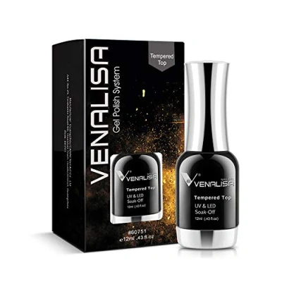 Abbildung von Venalisa Gel Nagellack, kein Abwischen, gehärteter Überlack, kratzfest, langlebig, hochglänzend, Soak Off, klarer 12 ml