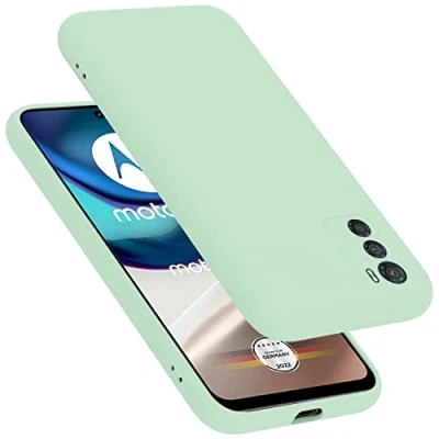 Abbildung von Cadorabo Hülle kompatibel mit Motorola Moto G42 Silikon Handyhülle für Case aus flüssigem stoßfeste dünne TPU Schutzhülle Liquid HELL GRÜN