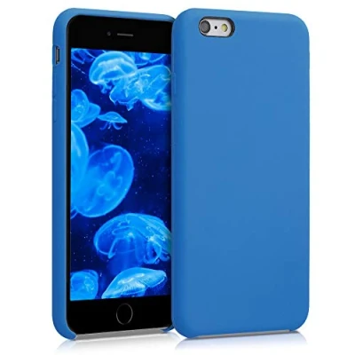 Abbildung von kwmobile Hülle kompatibel mit Apple iPhone 6 Plus / 6S Silikon Handy Case Handyhülle weiche Oberfläche kabelloses Laden Sea Breeze