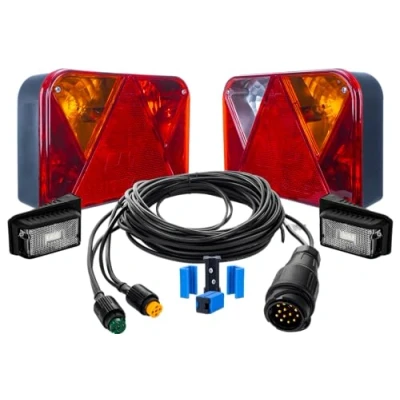 Abbildung von UNITRAILER Set: anhänger Beleuchtung Heckleuchten DPT 35 mit Markierungsleuchten 15 und Kabelbaum 5,5 m stecker 13 polig Schnellkupplungen