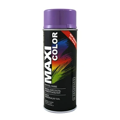 Abbildung von Maxi Color NEW QUALITY Sprühlack Lackspray Glanz 400ml Universelle spray Nitro zellulose Farbe schnell trocknender Sprühfarbe (RAL 4005 blaulila glänzend)