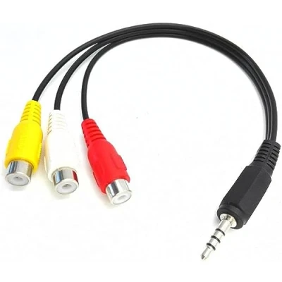 Abbildung von zdyCGTime schwarz 3,5 mm Stecker männlich auf 3 Cinch Buchse Adapter Audio Video Kabel