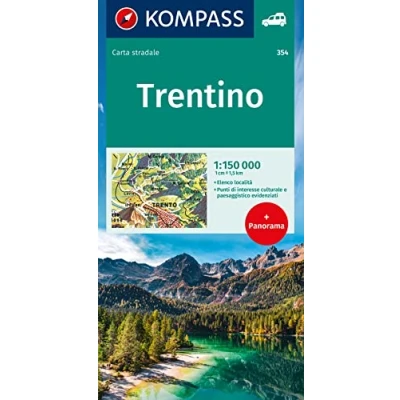 Abbildung von KOMPASS Autokarte Trentino 1:150.000: mit Panorama auf der Rückseite