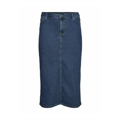 Abbildung von Vero Moda Curve Vmcserena HOHE Taille Bleistiftrock, Damen, Größe: 48, Dark blue denim
