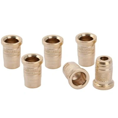 Abbildung von Musiclily Pro 11mm Stahl Top Saitenhülsen String Ferrules Through Body für Telecaster Strat Style E Gitarre, Gold (6 Stück)