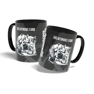 Abbildung von Konix Dungeons &amp; Dragons Tasse Keramiktasse 320 ml Schwarz und Weiß Gelatinous Cube Motiv