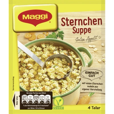 Abbildung von MAGGI Sternchensuppe mit natürlichen Zutaten 55g für 4 Teller