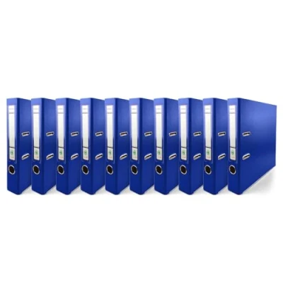 Abbildung von Netuno 10x Ring Buch Blau DIN a4 Ekobox 2 Mechanik 5cm Ringmappe schmaler Aktenordner schmal dünn Kunststoffordner einfarbig Ordner Dokumente Ringbuch Schulordner