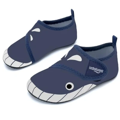 Abbildung von Badeschuhe Strandschuhe Schwimmschuhe Wasserschuhe Junge Baby Aquaschuhe Schnell Trocknend Barfuss Schuh für Kinder Beach Pool（Wale Dunkelblau 30/31）