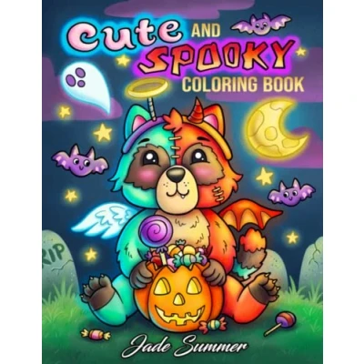 Abbildung von Cute and Spooky: A Halloween Coloring Book for Adults Kids with Characters, Spooky Scenes, More! (Halloween Books)