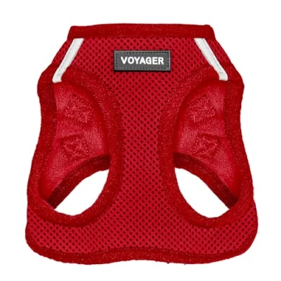Abbildung von Best Pet Supplies Voyager Step In Air Hundegeschirr Allwetter Mesh Weste für kleine und mittelgroße Hunde Katzen von Geschirr (rot), Größe XXS